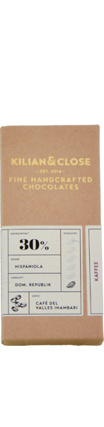 Kilian&Close Dom. Republik 30% Weiße Schokolade mit Hochlandkaffee 